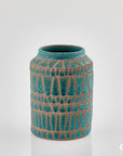 Vaso Fenice, terracotta e turchese H.31 cm. EDG