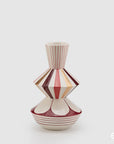 Vaso Geometrie, in ceramica, rosso e oro. EDG