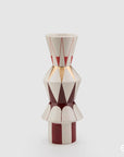 Vaso Geometrie, in ceramica, rosso e oro. EDG