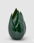 Vaso "Chakra" Fiamme, in ceramica, colore verde scuro, H.31x 19cm. EDG