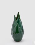 Vaso "Chakra" Fiamme, in ceramica, colore verde scuro, H.26x 12cm. EDG