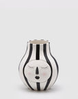 Vaso faccia oblò, in ceramica, colore bianco e nero. EDG