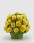 Sfera Limoni con cesto, in ceramica, colore giallo/verde, H.33x 33cm. EDG