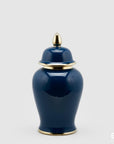 Vaso Ching Con Coperchio, misura piccola, colore blu e oro. EDG
