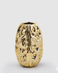 Vaso "Chakra" noce, in ceramica, colore oro, H.30x 19cm. EDG