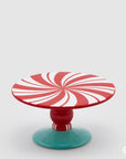 Alzata Candycane, H.11 x D.21 cm., colore rosso e bianco. EDG