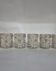 Set 6 bicchierini/portacandela platino con perle e pietre bianco. Sia Home Fashion