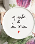 Piatto pizza in ceramica decoro "Questa è la mia". Simple day