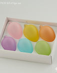 Set 6 Uova di Pasqua satin, colori assortiti, H.9cm. EDG