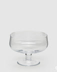 Vaso coppa basso con piede, in vetro trasparente H15. EDG