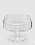 Vaso coppa basso con piede, in vetro trasparente H18.5. EDG