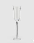 Vaso forma flute con piede, in vetro trasparente H60. EDG