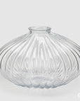 Vaso Rotondo con righe, trasparente, misura grande H.25x D42 cm. EDG