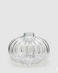 Vaso Rotondo con righe, trasparente, misura piccola H.18.5x D25 cm. EDG
