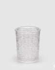 Set 6 Bicchieri acqua "Deco", in vetro lavorato, colore trasparente. EDG