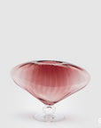 Vaso Bombato righe, in vetro, colore rosa, misura H.20xD30 cm. EDG