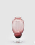 Vaso Biforma righe, in vetro, colore rosa, misura H.29.5xD16 cm. EDG