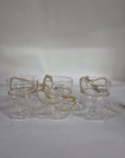Set 3 vasetti vetro con juta, albero, stella e cuore a rilievo. Sia Home Fashion