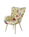 Poltrona fiori e uccelli, 72x75xH.96 cm. L'oca nera