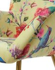 Poltrona fiori e uccelli, 72x75xH.96 cm. L'oca nera