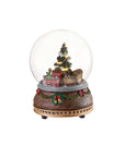 Palla di vetro grande con neve Albero di Natale con led, carillon e movimento. L'oca nera