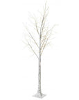 Albero grande bianco decorazione natalizia con 600 luci a led, altezza 180 cm. L'oca nera