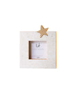 Portafoto bianco con patch stella dorata. L'oca nera