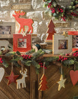 Albero di Natale in legno Grande Bianco Decorazione da appoggio. L'oca nera
