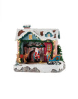 Casa di Babbo Natale con slitta, con movimento, musica e led. L'oca nera