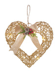 Cuore da appendere, oro con 10 leds e decoro. L'oca nera