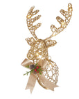 Renna da appendere, oro con 20 leds e decoro. L'oca nera