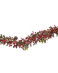 Festone pino e bacche rosse con 60 leds. L'oca nera