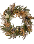 Ghirlanda tonda con bacche oro con 40 leds. L'oca nera