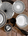 Servizio tavola da 6 New age (18 pezzi), in porcellana. Fade