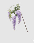 Glicine Chic, ramo con 3 fiori e foglie, colore lilla, H. 80 cm. EDG