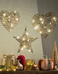 Sfera da appendere grande, "Sogni splendenti", oro, con led. L'oca nera