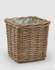 Cesto rattan quadrato, misura grande, 21x21 cm. EDG