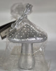 Candela a forma di fungo, colore argento con puntini bianco. Sia Home Fashion