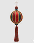 Palla silk Zirc-Meridia con nappa, colore rosso/verde, con pietre oro, misura grande. EDG