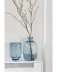 Vaso "Nora" Rotondo Vetro Blu Chiaro. Jolipa