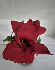 Vasetto argento con amaryllis rosso, h.18cm. Sia Home Fashion