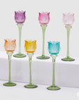 Portacandela Tulip, colori assortiti, misura grande H.27 xD.8 cm. EDG