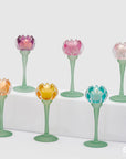 Portacandela Ninfea, colori assortiti, misura media H.20.5 xD.8.5 cm. EDG