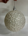 Palla brillantinata piccola bianco/argento Jolipa