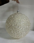 Palla brillantinata grande bianco/argento Jolipa