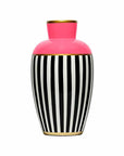 Vaso Anfora "Vogue", in Porcellana, bianco e nero e rosa. Fade
