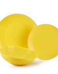 Servizio tavola da 6 Carioca GIALLO (18 pz.), in porcellana. Fade