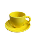 Servizio caffè da 6 con piattino Carioca GIALLO, in porcellana. Fade