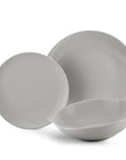 Servizio tavola da 6 Carioca GRIGIO (18 pz.), in porcellana. Fade