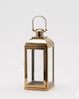 Lanterna portacandela martellata, oro, quadrata. EDG